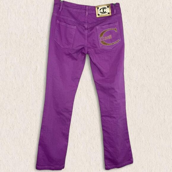 Just Cavalli by Roberto Cavalli Purple Straight Leg Jeans Sz 29 Vintage Y2K - Picture 1 of 8